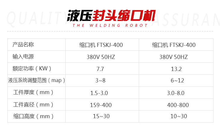 液压封头缩口机+参数